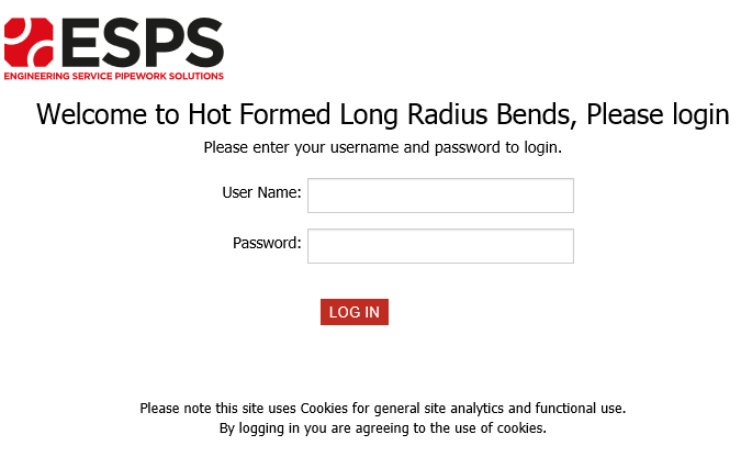 Login page